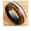 Koa Wood & Antler Black 8mm Tungsten Ring